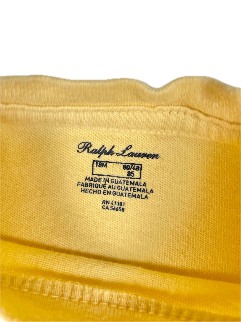 18 mo Ralph Lauren, Yellow, Short-sleeve t-shirt w/ teal polo emblem