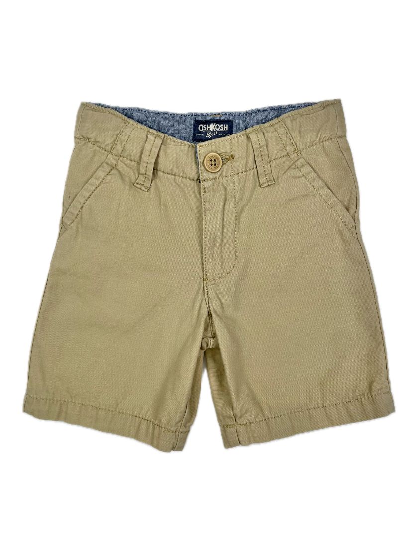 2/2T OshKosh B'Gosh, Brown, Zip-up/button khaki shorts