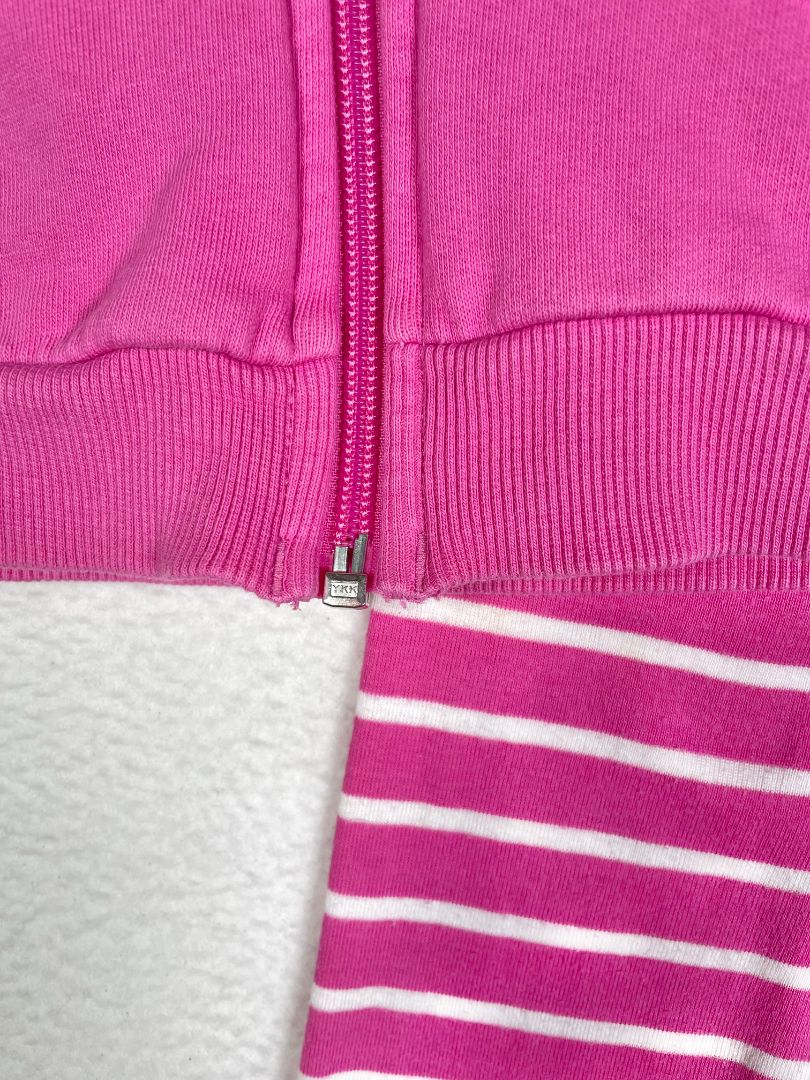 18-24 mo, Hanna Andersson, Pink, Zip-up hoodie with ears + striped leggings SET