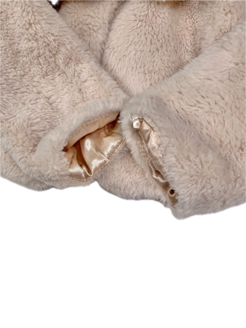 3/3T Rare Editions, Cream, Soft faux fur cropped jacket w/ collar