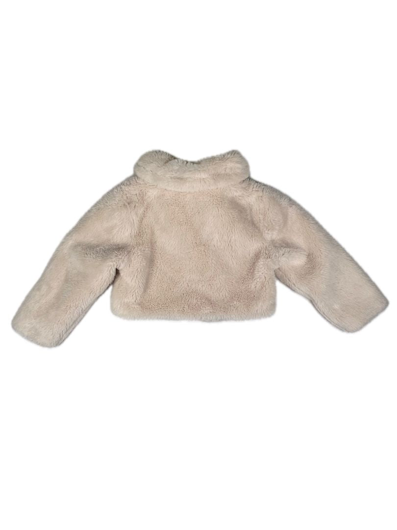 3/3T Rare Editions, Cream, Soft faux fur cropped jacket w/ collar