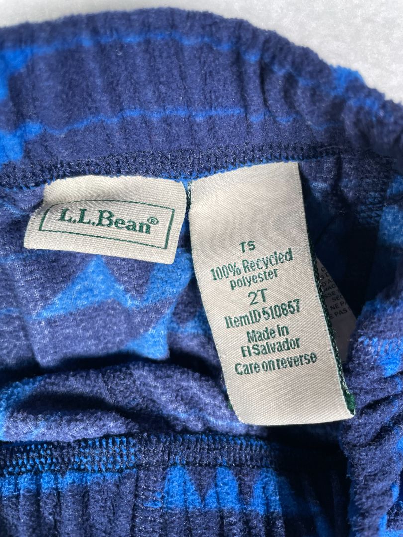 2/2T L.L.Bean, Blue, Fitness Fleece long-sleeve shirt + pants SET