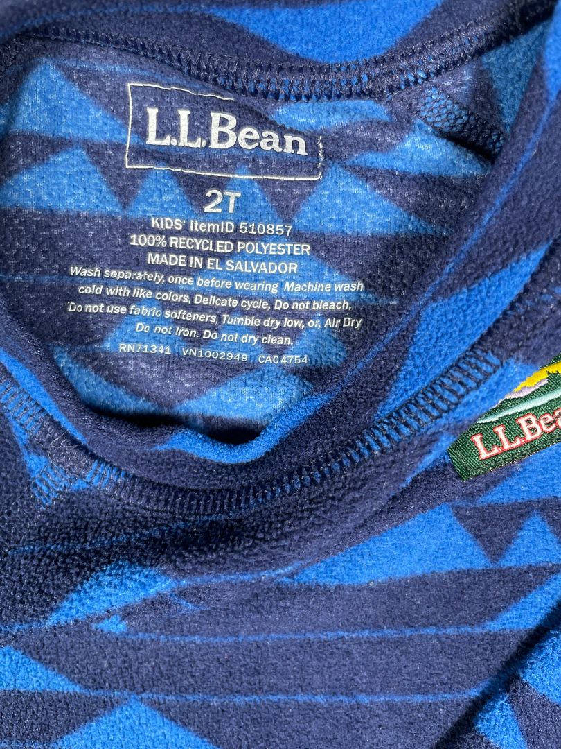 2/2T L.L.Bean, Blue, Fitness Fleece long-sleeve shirt + pants SET