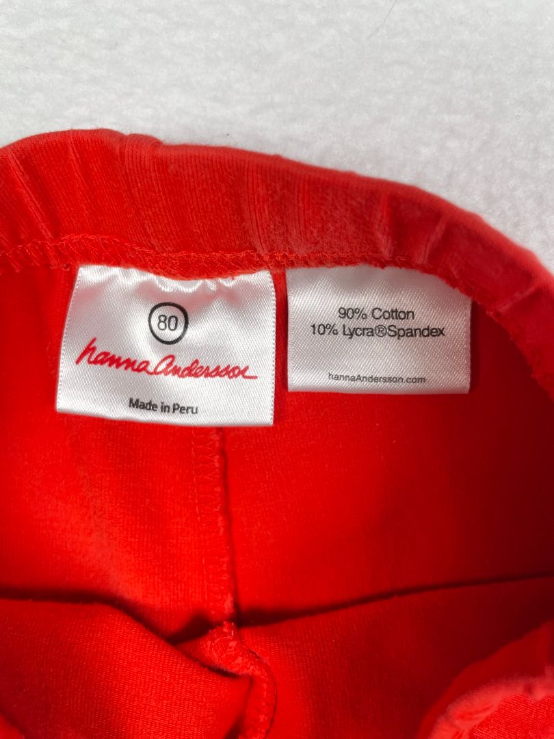 18-24 mo, Hanna Andersson, Red, Pull-on stretch leggings