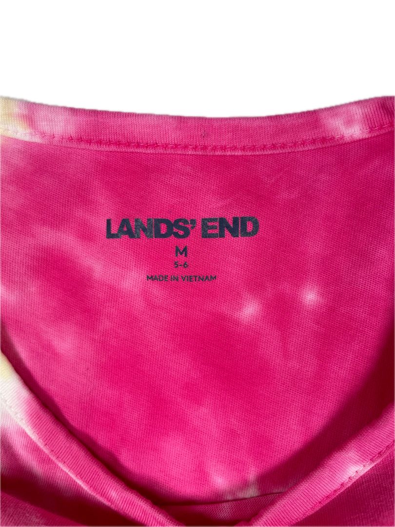5-6, Lands' End, Multi, Tie-dye t-shirt, pinks/yellow