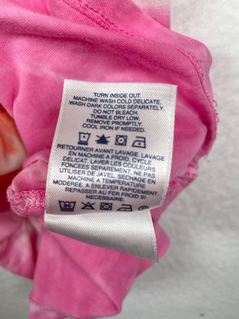 5-6, Lands' End, Multi, Tie-dye t-shirt, pinks/yellow