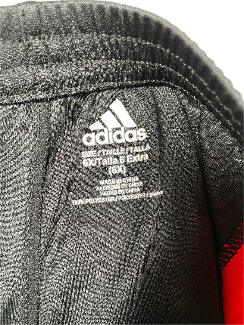 6X, Adidas, Black, Activewear elastic shorts w/ pink sides & logo