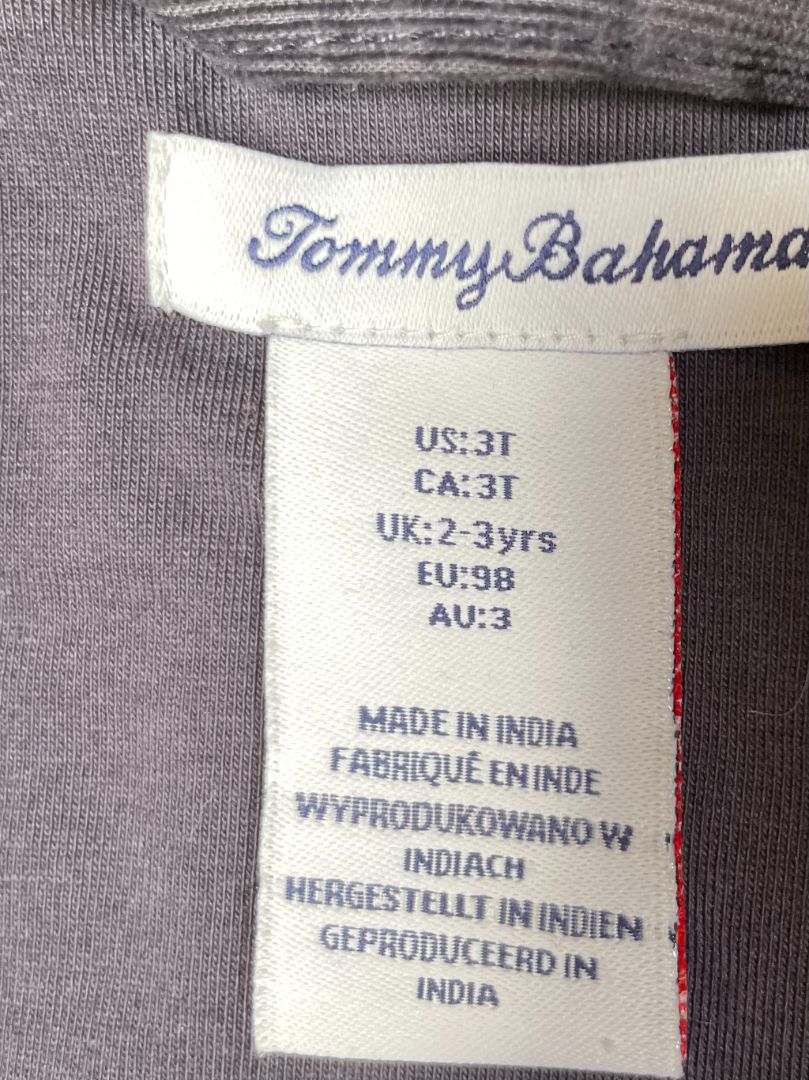 3/3T, Tommy Bahama, Brown, Grey colorblock corduroy snap-up vest