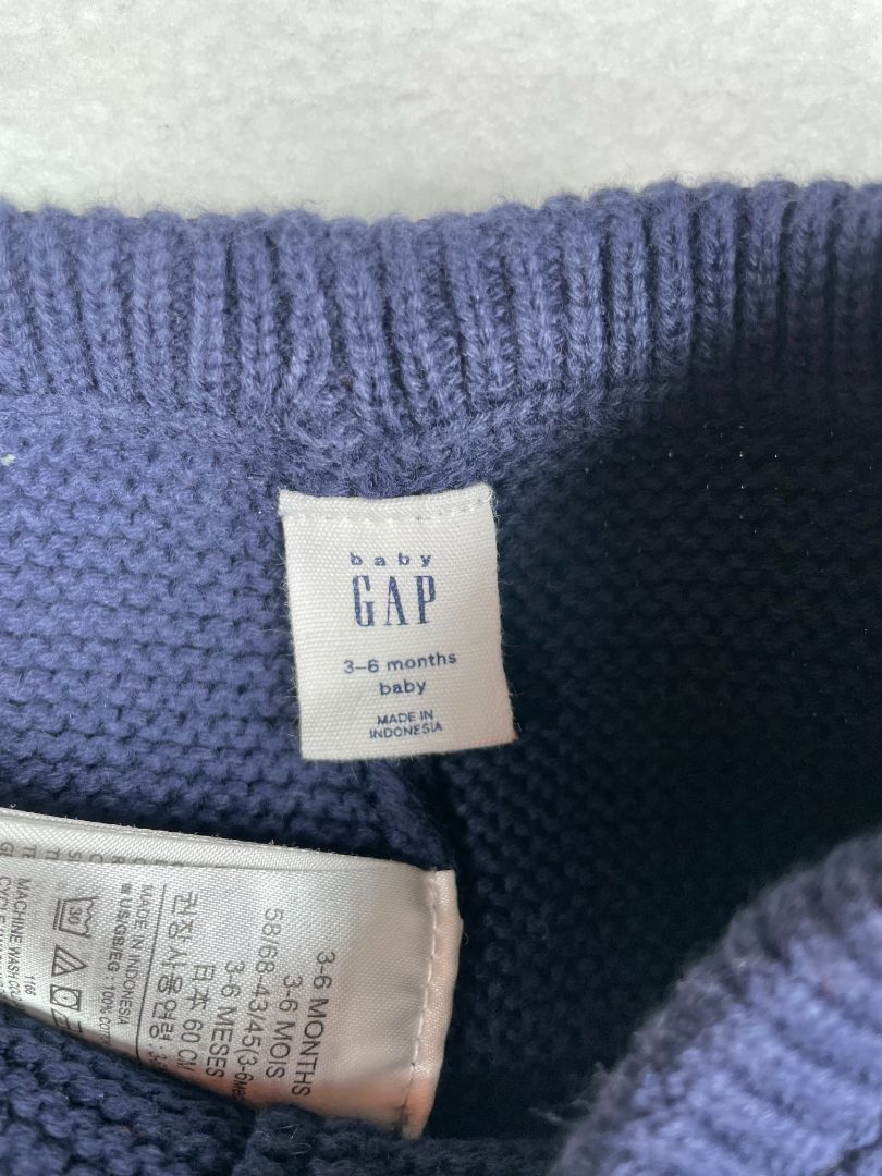 3-6 mo babyGap, Blue, Solid sweater knit leggings