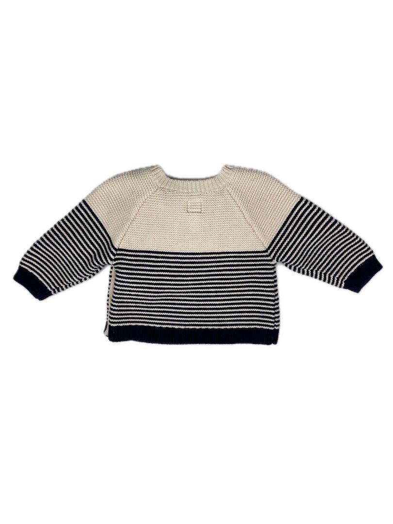 3-6 mo babyGap, Cream, Sweater w/ navy stripes, button-up from shoulder to hem