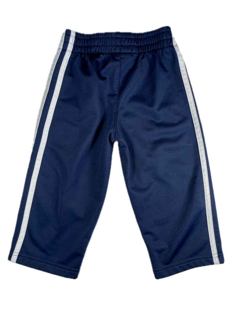 2/2T Adidas, Blue, Medium-weight pull-on activewear pants, white 3-stripe sides, pockets