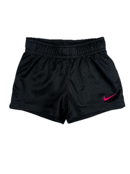 12 mo, Nike, Black, Mesh activewear shorts w/ pink swoosh
