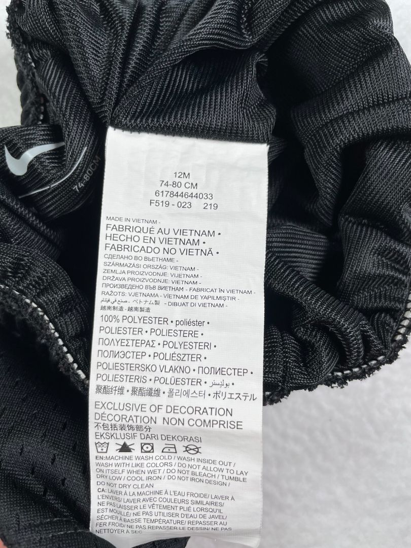 12 mo, Nike, Black, Mesh activewear shorts w/ pink swoosh