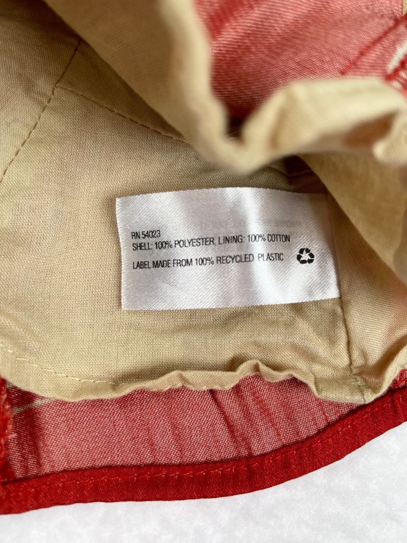 3-6 mo BR Baby (Banana Republic), Red, Blouse style top/dress, tan pattern