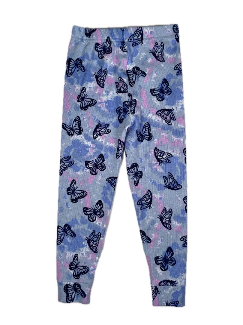 3/3T Cuddl Duds, Blue, Butterfly print long-sleeve shirt + pants pajama SET