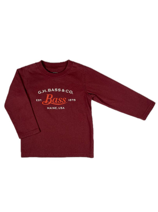 2/2T G.H. Bass & Co., Brown, Long-sleeve logo t-shirt, maroon