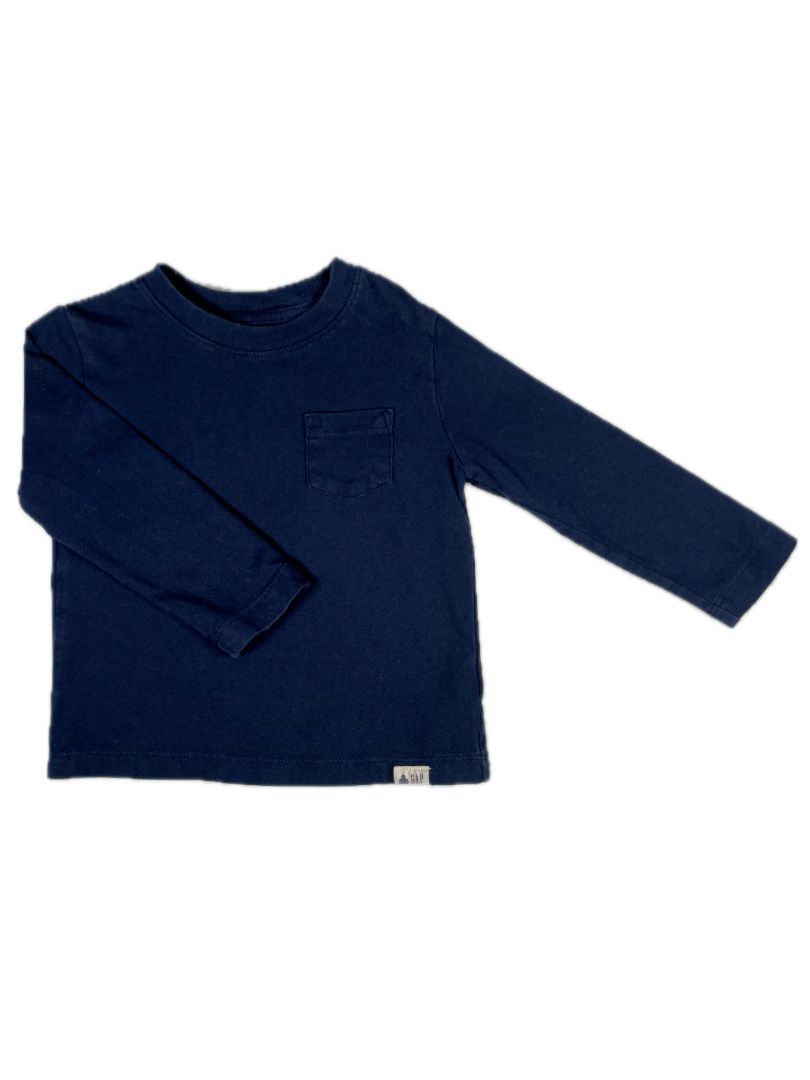 18-24 mo babyGap, Blue, Solid long-sleeve t-shirt w/ pocket, navy