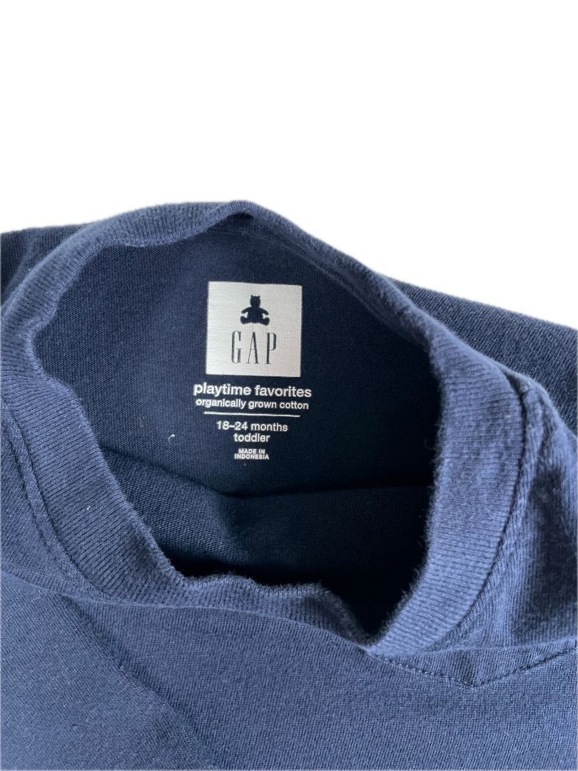 18-24 mo babyGap, Blue, Solid long-sleeve t-shirt w/ pocket, navy