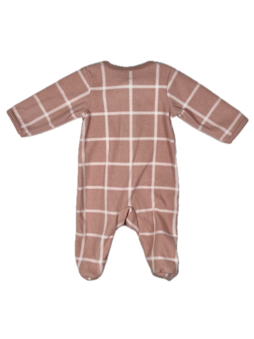 0 mo / Newborn, Carter's, Pink, Plaid fleece 2-way zip Sleep & Play Pajamas w/ fox