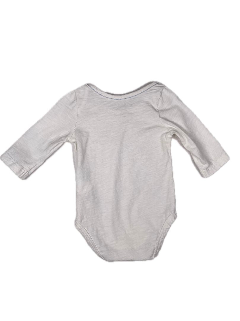 3 mo, Babycottons, White, Long-sleeve bodysuit w/ tiger in hammock under the stars