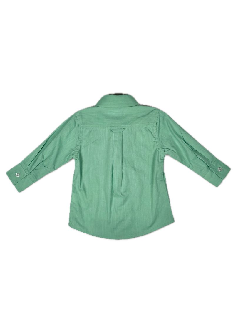 12-18 mo, Rugged Butts, Green, New w/ tags - solid long-sleeve button-up shirt (2/2)