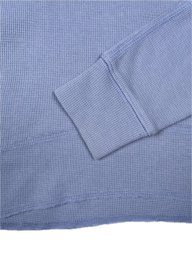 6/6X, OshKosh B'Gosh, Purple, Long-sleeve waffle-knit shirt, keyhole back