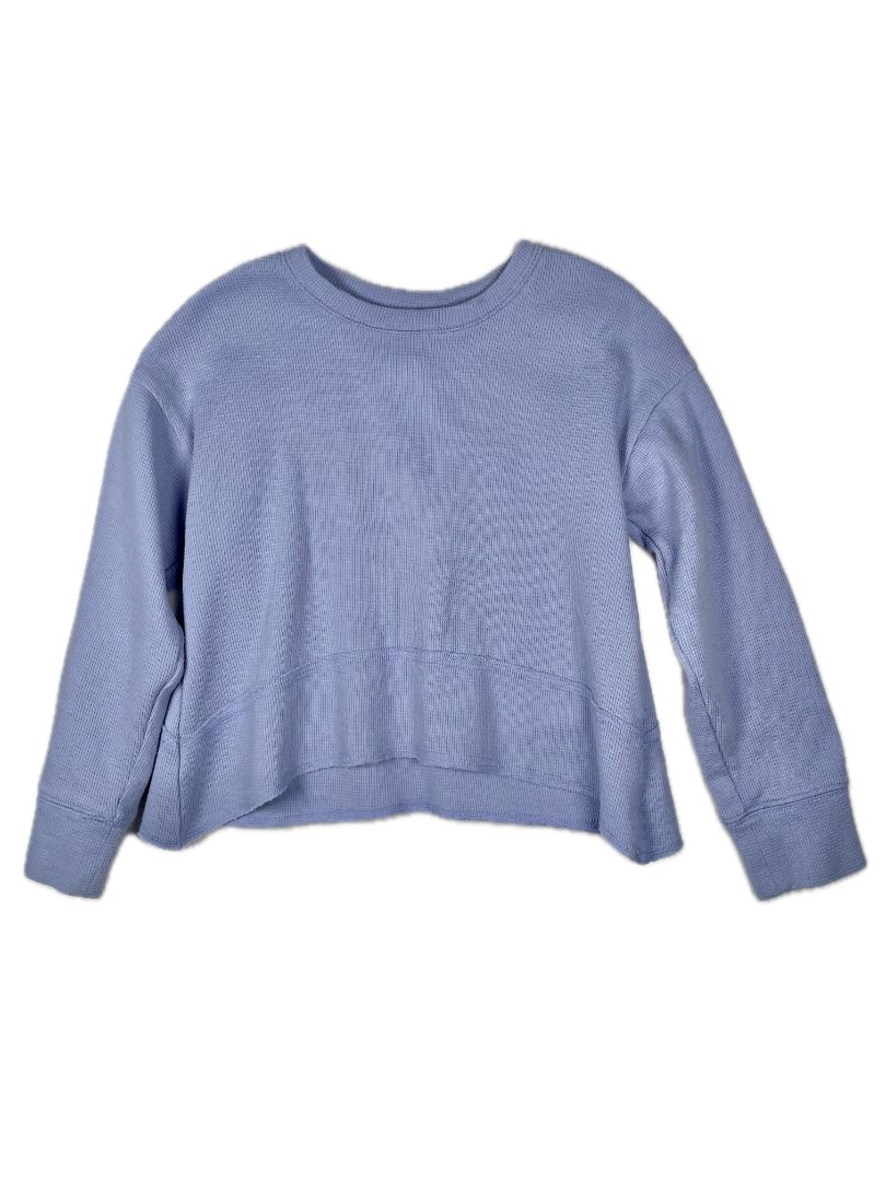 6/6X, OshKosh B'Gosh, Purple, Long-sleeve waffle-knit shirt, keyhole back