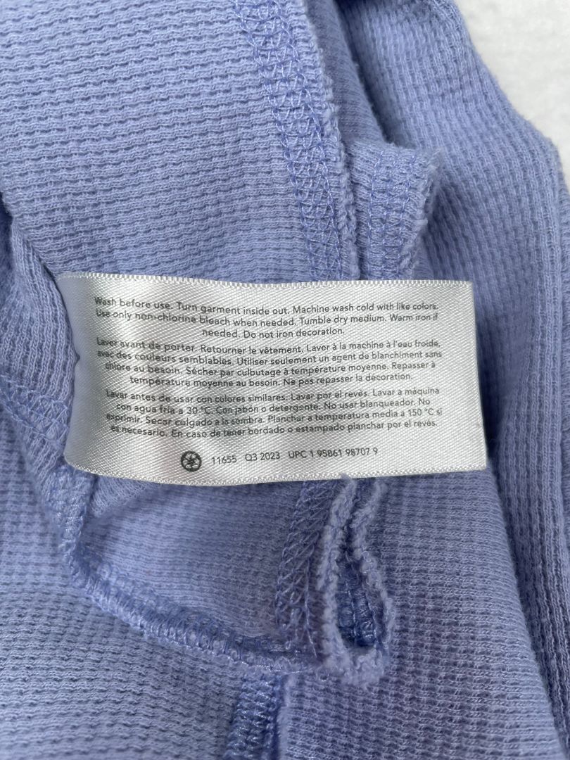 6/6X, OshKosh B'Gosh, Purple, Long-sleeve waffle-knit shirt, keyhole back