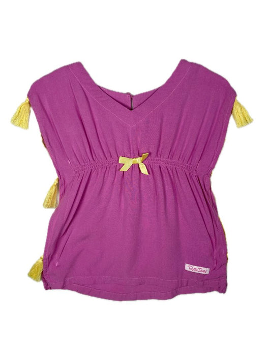 0-12 mo, Ruffle Butts, Purple, Kaftan dress w/ yellow tassels
