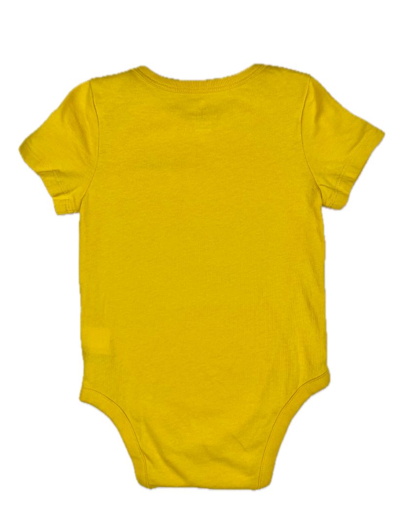 18-24 mo, babyGap, Yellow, Short-sleeve bodysuit w/ pocket & embroidered brown bear