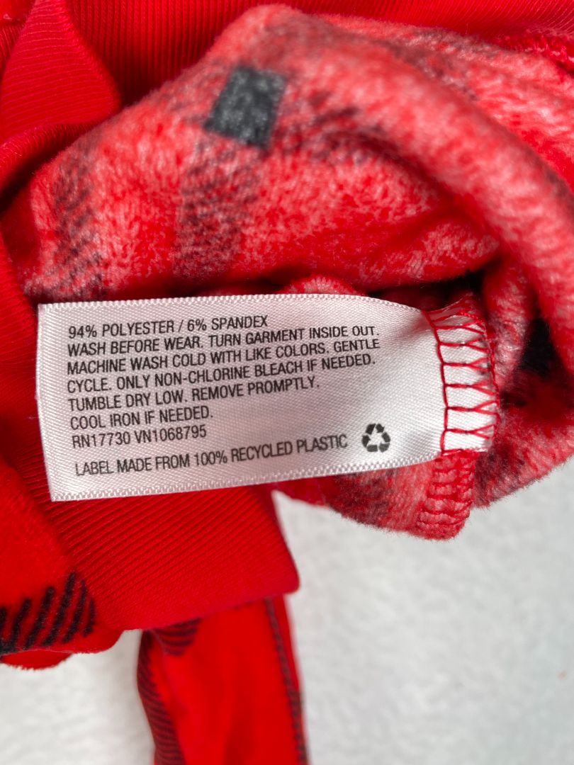 6-9 mo, Cat & Jack, Red, Velour pullover sweatshirt, black plaid