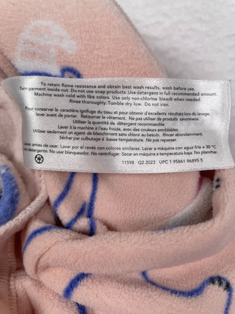 18 mo, Carter's, Pink, Fleece sleepy bear 2-way zip footed Sleep & Play