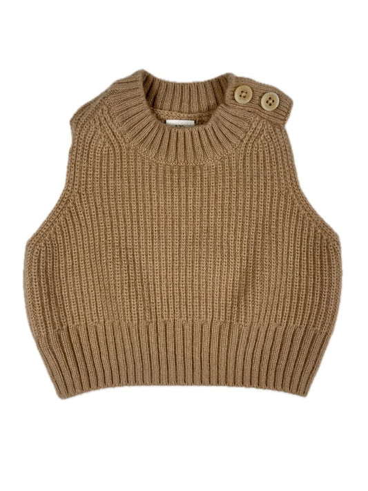 0-3 mo, BR Baby (Banana Republic), Brown, Merino wool + cashmere sweater vest