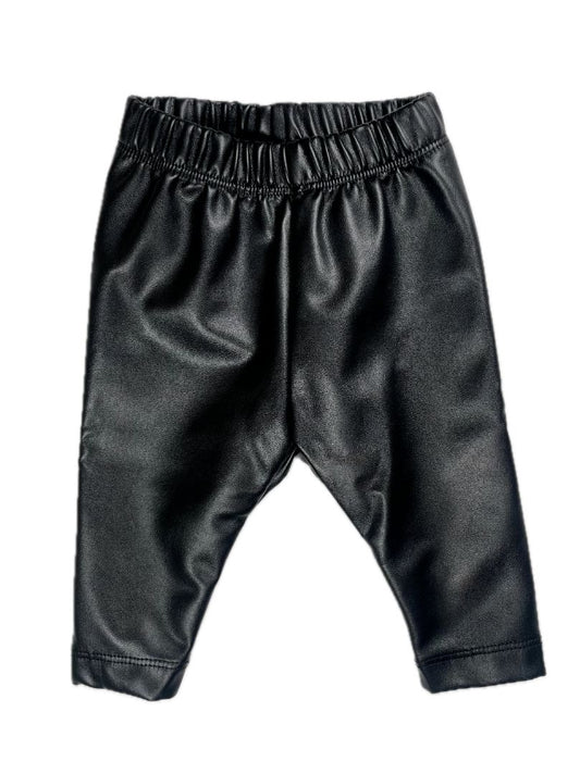 0-3 mo, babyGap, Black, Faux leather leggings
