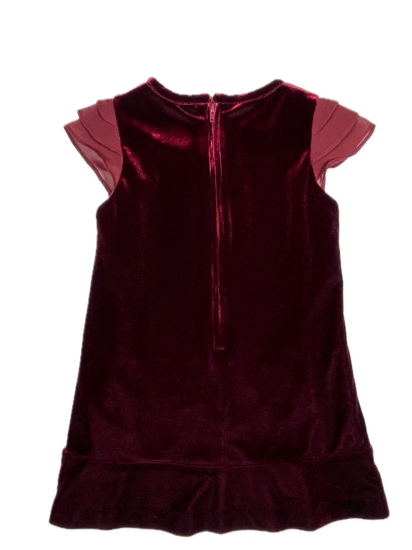3/3T, Florence Eiseman, Purple, Velvet special occasion dress w/ chiffon tiered cap sleeves, lined
