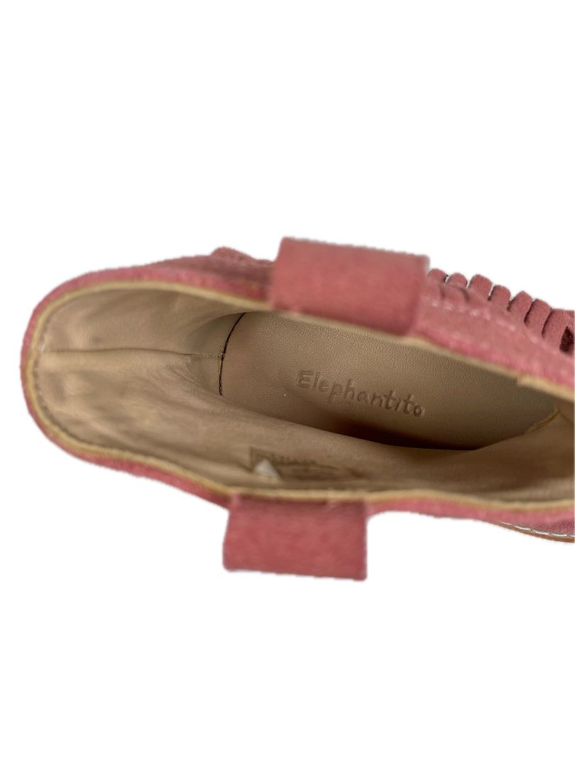 Size 9, Elephantito, Pink, Fringe suede boots
