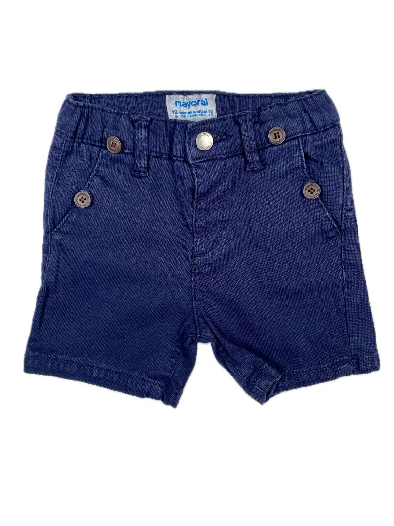 12 mo, Mayoral, Blue, Shorts w/ striped suspenders (removable)
