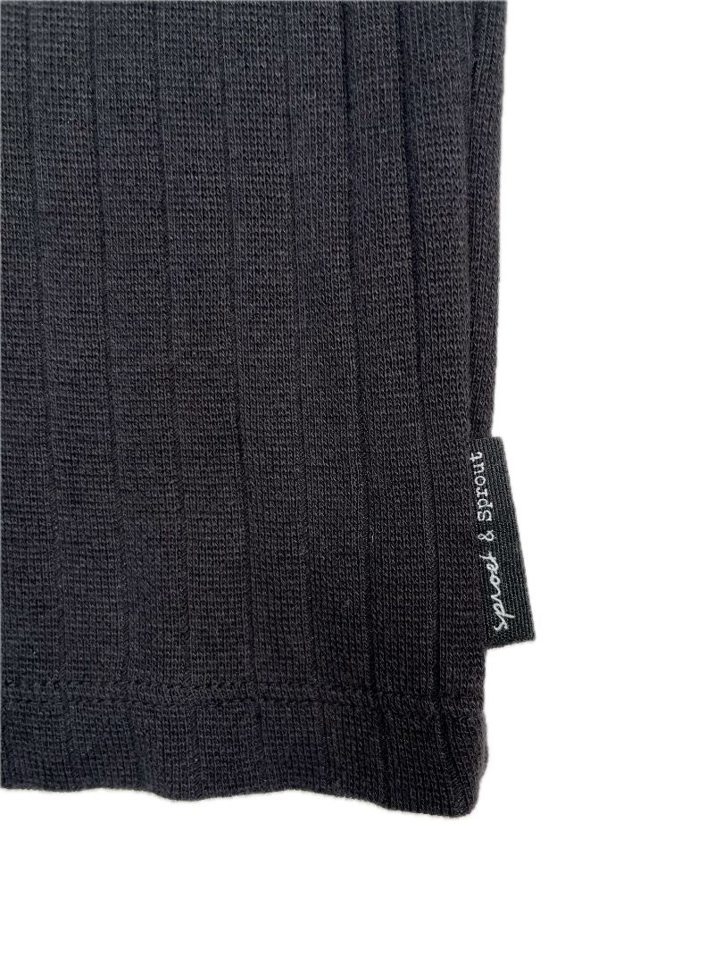 6-12 mo, Sproet & Sprout, Black, "Bugs + Hugs" long-sleeve ribbed shirt, cotton + stretch