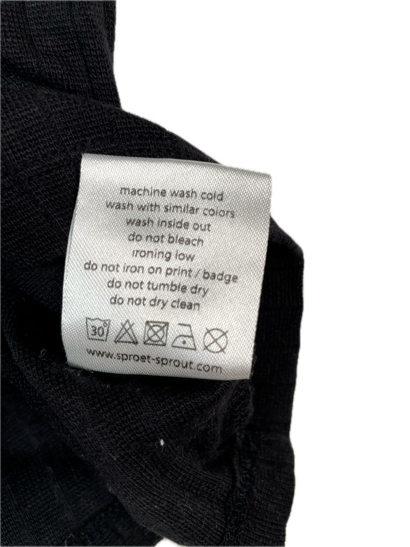 6-12 mo, Sproet & Sprout, Black, "Bugs + Hugs" long-sleeve ribbed shirt, cotton + stretch