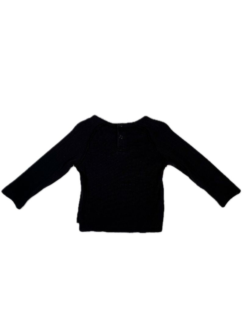 6-12 mo, Sproet & Sprout, Black, "Bugs + Hugs" long-sleeve ribbed shirt, cotton + stretch