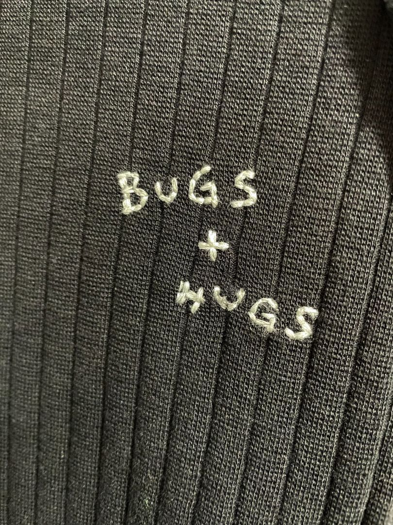 6-12 mo, Sproet & Sprout, Black, "Bugs + Hugs" long-sleeve ribbed shirt, cotton + stretch