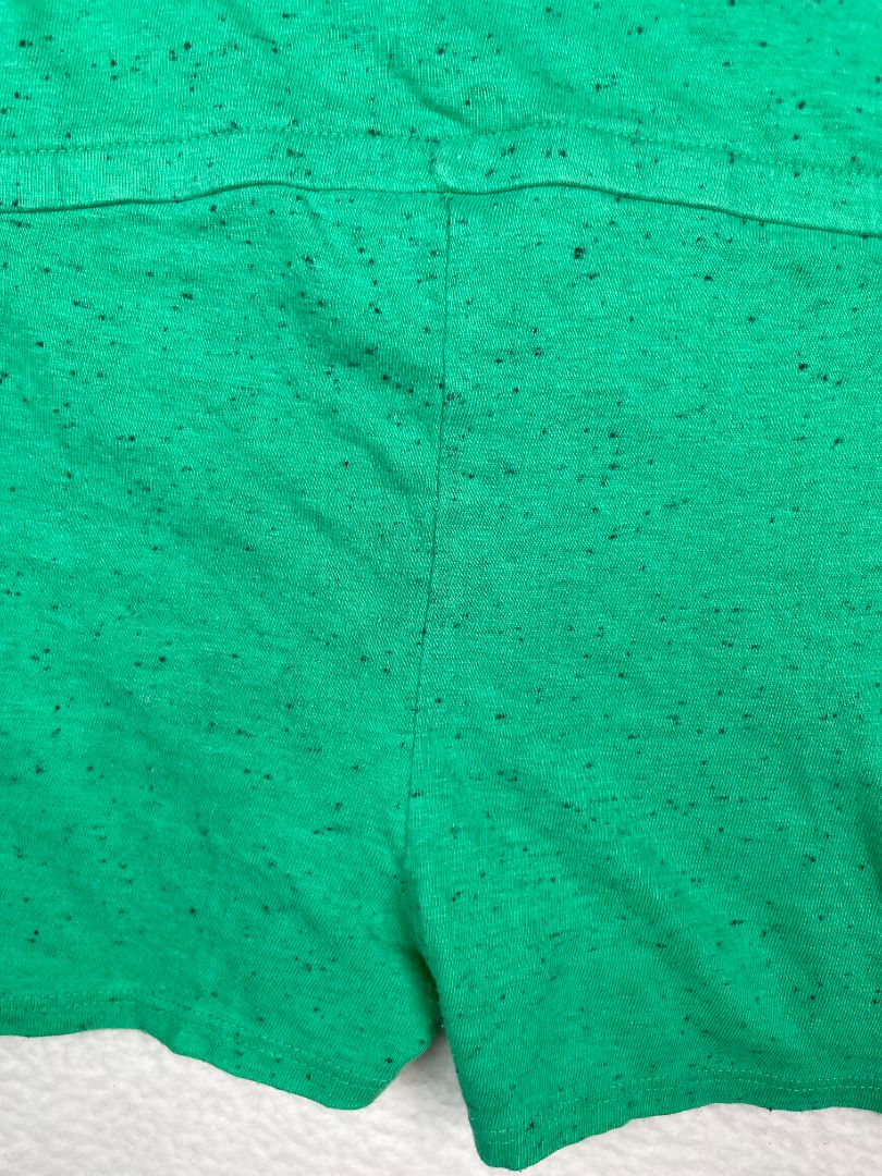 18 mo, Carrément Beau, Green, Sleeveless speckled romper, decorative b&w tie at waist