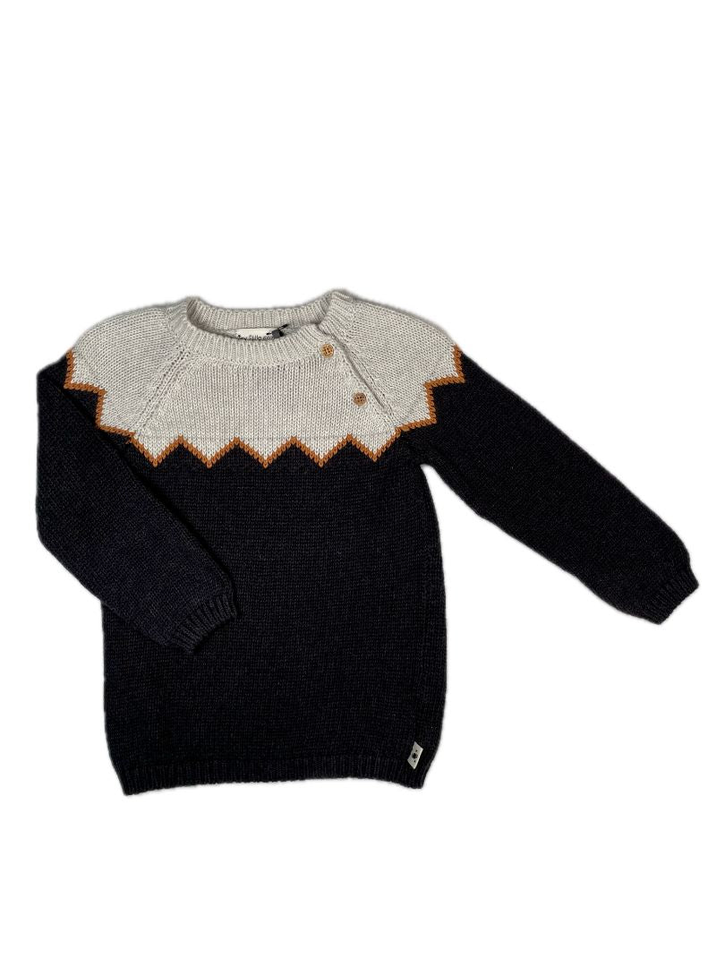 12-18 mo, My Little Cozmo, Grey, New w/ tags - Pullover cotton sweater, zig-zag at chest, buttons at collarbone