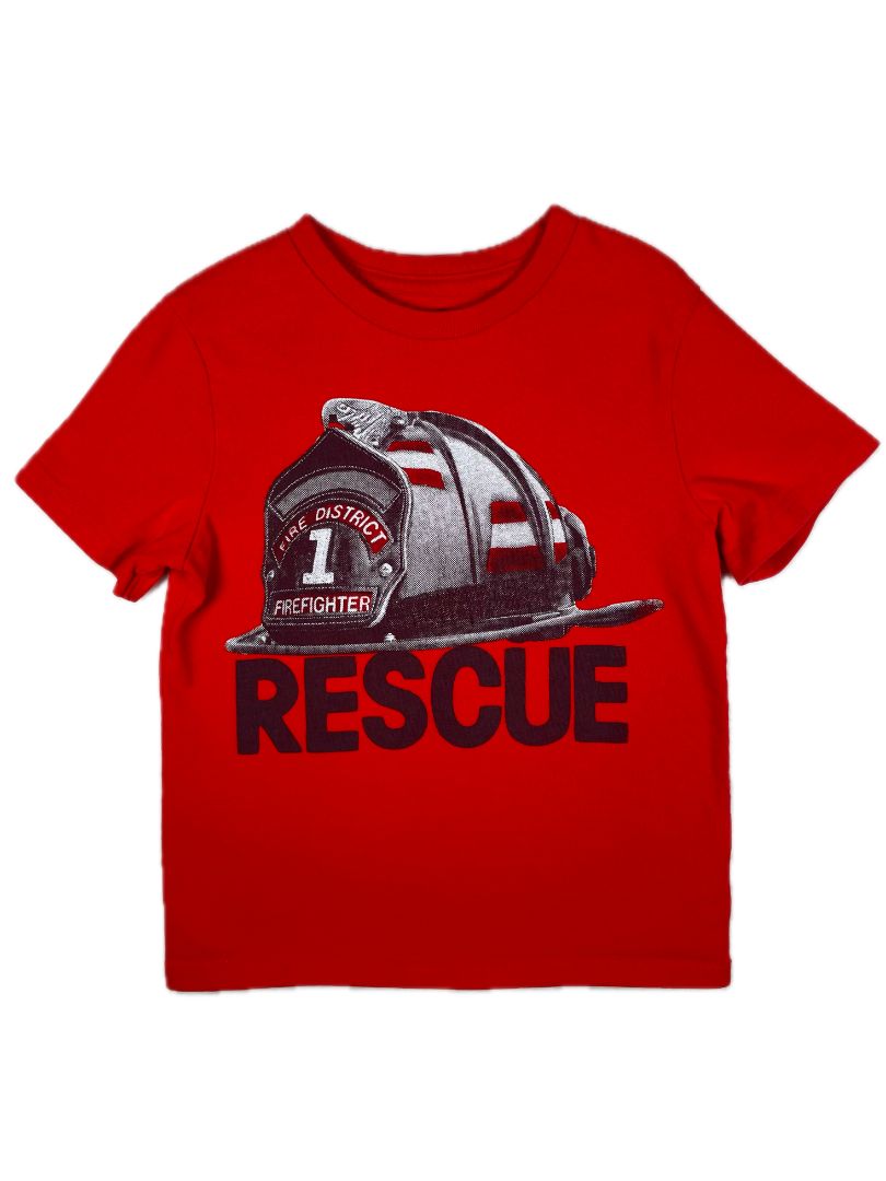 4/4T, babyGap, Red, Firefighter helmet "Rescue" short-sleeve graphic t-shirt
