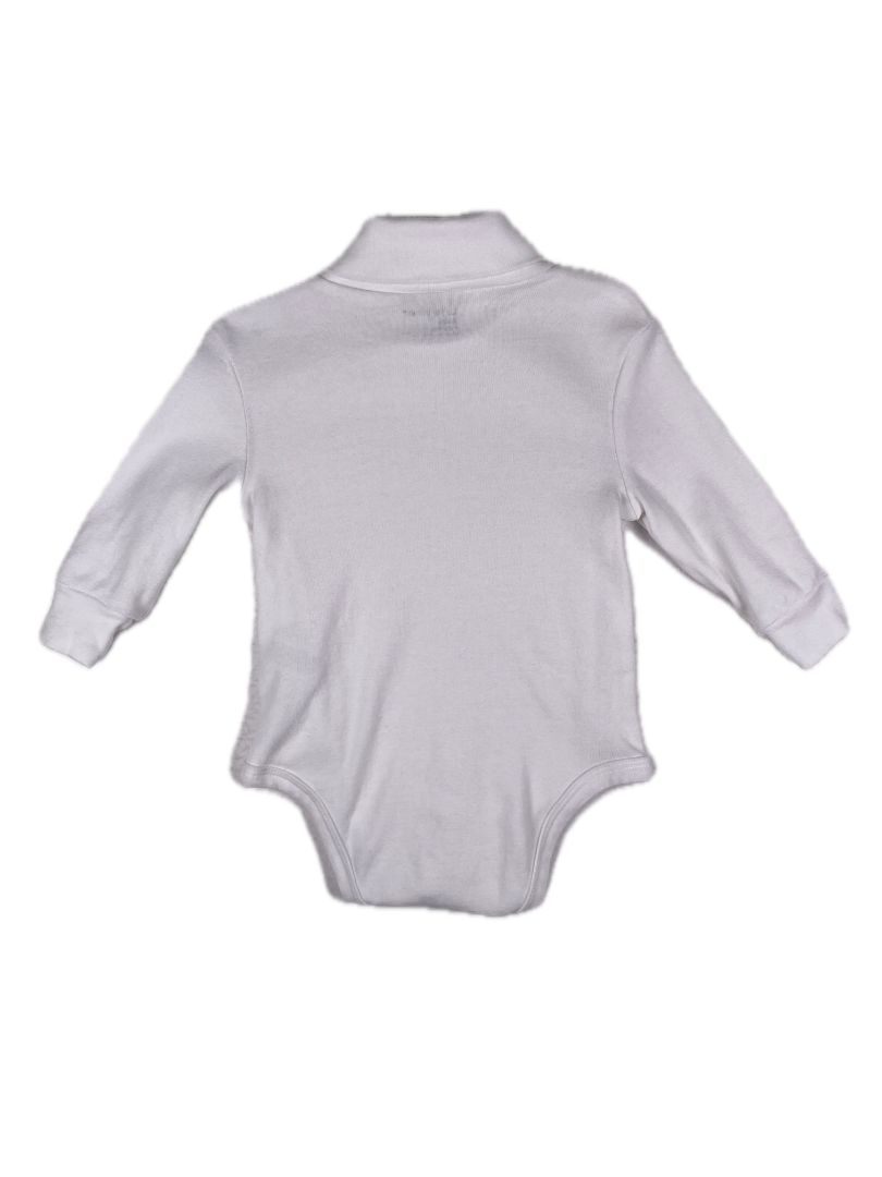 6 mo, Leveret, White, Turtleneck long-sleeve bodysuit