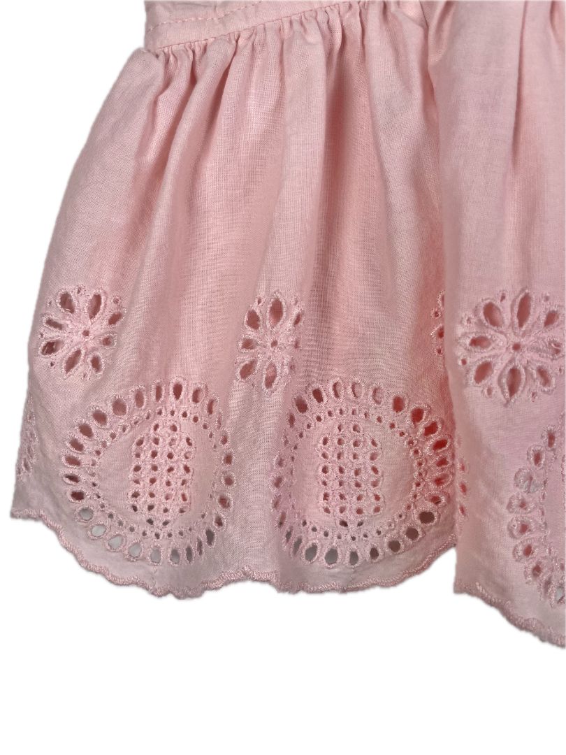 12-18 mo, babyGap, Pink, Circle eyelet blouse w/ flutter sleeves