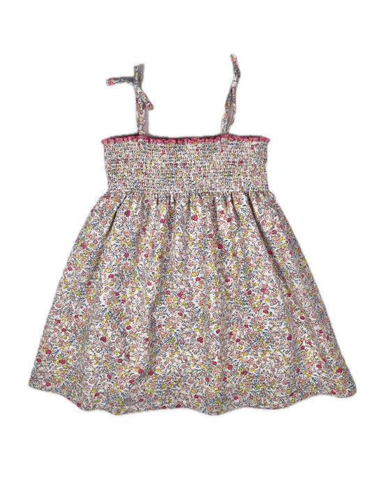 2-3, Zara, White, Floral spaghetti strap dress, smocking at chest