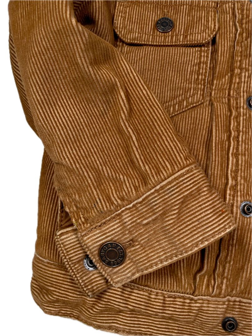 4/4T, GAP, Brown, Corduroy snap-up jacket, sherpa lining