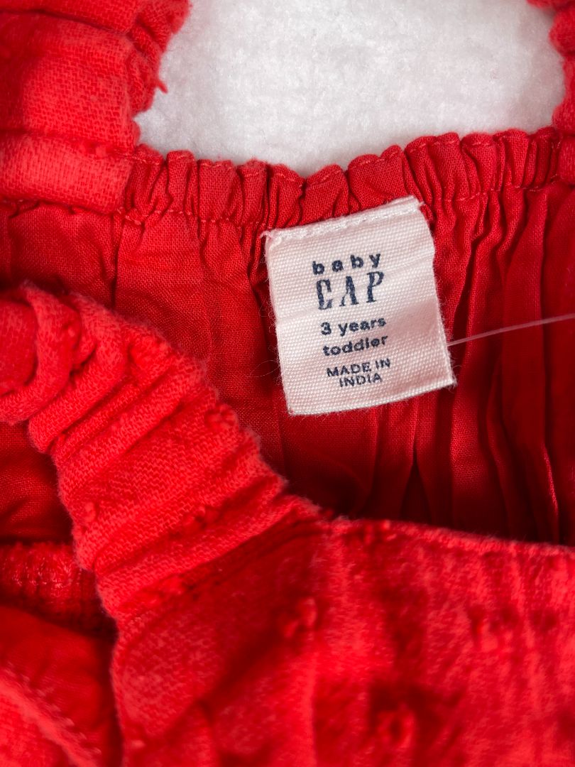 3/3T, babyGap, Red, Swiss dot sleeveless dress, cross back