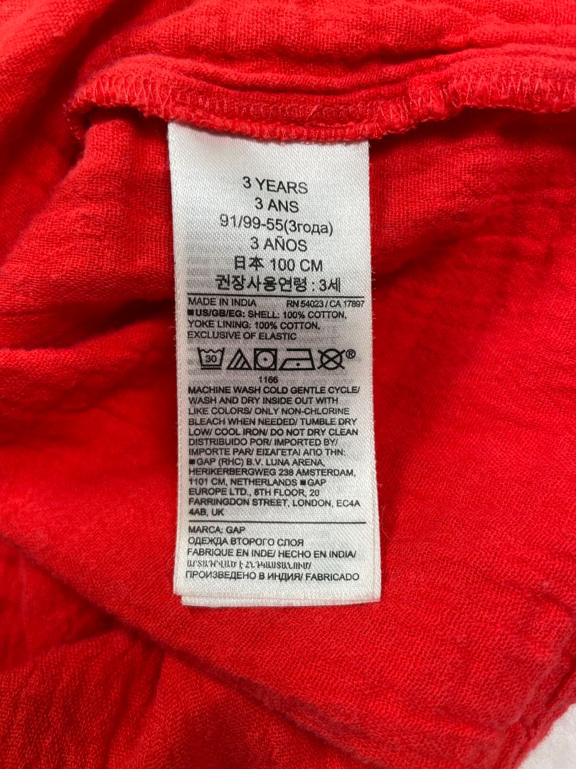 3/3T, babyGap, Red, Swiss dot sleeveless dress, cross back